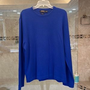 Ralph Lauren Polo, CASHMERE blue sweater, size XL excellent condition.